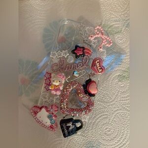 Chic Pink and Silver Embellished Phone Case